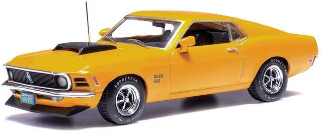 Alt view image 4 of 6 - 1970 Ford Mustang Boss 429 Bright Yellow with Black Hood Scoop 1/43 Diecast Model Car by IXO Models