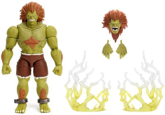 Alt view image 2 of 6 - Blanka 7.5" Moveable Figure with Accessories "Ultra Street Fighter II: The Final Challengers" (2017) Video Game Model by Jada