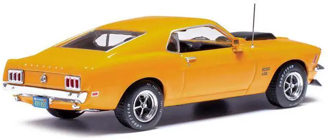 Alt view image 3 of 6 - 1970 Ford Mustang Boss 429 Bright Yellow with Black Hood Scoop 1/43 Diecast Model Car by IXO Models