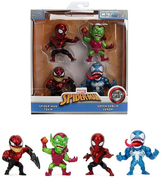 Main image of Set of 4 Diecast Figures "Spider-Man" "Metalfigs" Series Diecast Models by Jada