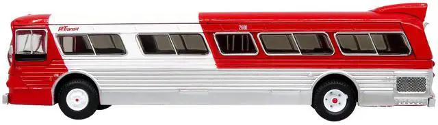 Alt view image 2 of 6 - Flxible 53102 New Look Transit Bus "Pittsburgh Area Transit" Red & White Ltd Ed 1/87 (HO) Scale Diecast Model by Iconic Replicas