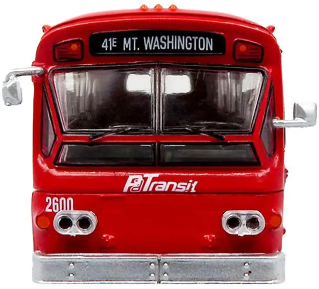 Alt view image 4 of 6 - Flxible 53102 New Look Transit Bus "Pittsburgh Area Transit" Red & White Ltd Ed 1/87 (HO) Scale Diecast Model by Iconic Replicas