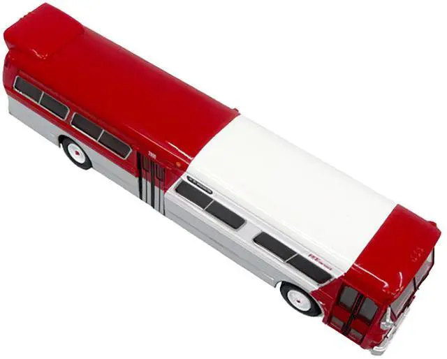 Alt view image 6 of 6 - Flxible 53102 New Look Transit Bus "Pittsburgh Area Transit" Red & White Ltd Ed 1/87 (HO) Scale Diecast Model by Iconic Replicas