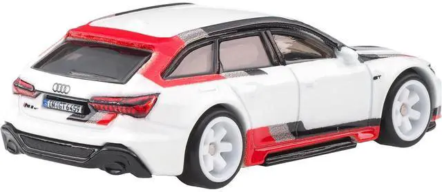 Alt view image 3 of 6 - Audi RS 6 Avant White with Stripes "Fast Wagons" Series Diecast Model Car by Hot Wheels