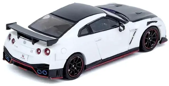 Alt view image 3 of 6 - Nissan GT-R (R35) Nismo RHD (Right Hand Drive) White with Carbon Hood and Top 1/64 Diecast Model Car by Inno Models