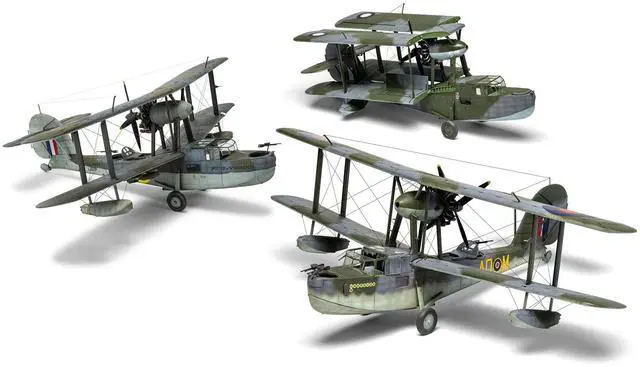 Alt view image 6 of 6 - Level 3 Model Kit Supermarine Walrus Mk.I Aircraft with 3 Scheme Options 1/48 Plastic Model Kit by Airfix