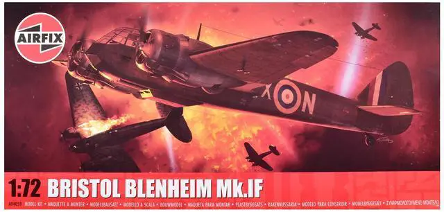 Main image of Level 2 Model Kit of Bristol Blenheim Mk.IF Aircraft with 2 Scheme Options 1/72 Plastic Model kit by Airfix
