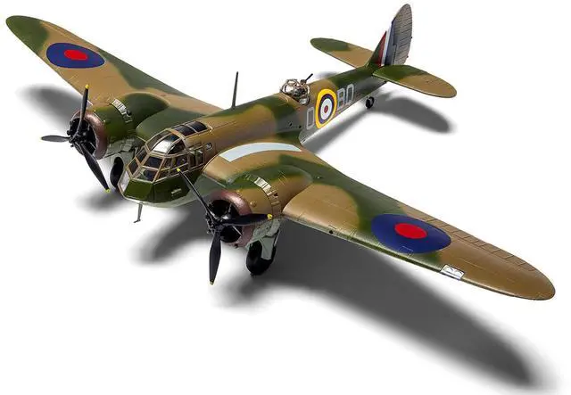 Alt view image 2 of 6 - Level 2 Model Kit of Bristol Blenheim Mk.IF Aircraft with 2 Scheme Options 1/72 Plastic Model kit by Airfix