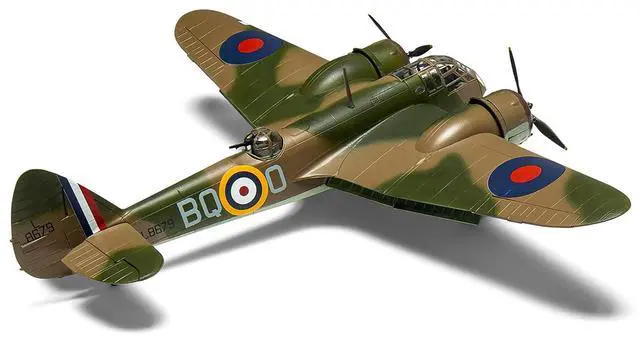 Alt view image 3 of 6 - Level 2 Model Kit of Bristol Blenheim Mk.IF Aircraft with 2 Scheme Options 1/72 Plastic Model kit by Airfix