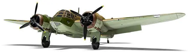 Alt view image 4 of 6 - Level 2 Model Kit of Bristol Blenheim Mk.IF Aircraft with 2 Scheme Options 1/72 Plastic Model kit by Airfix