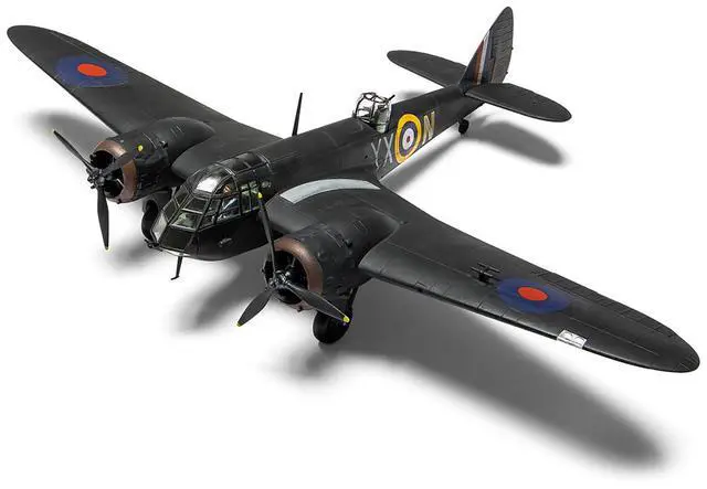 Alt view image 5 of 6 - Level 2 Model Kit of Bristol Blenheim Mk.IF Aircraft with 2 Scheme Options 1/72 Plastic Model kit by Airfix