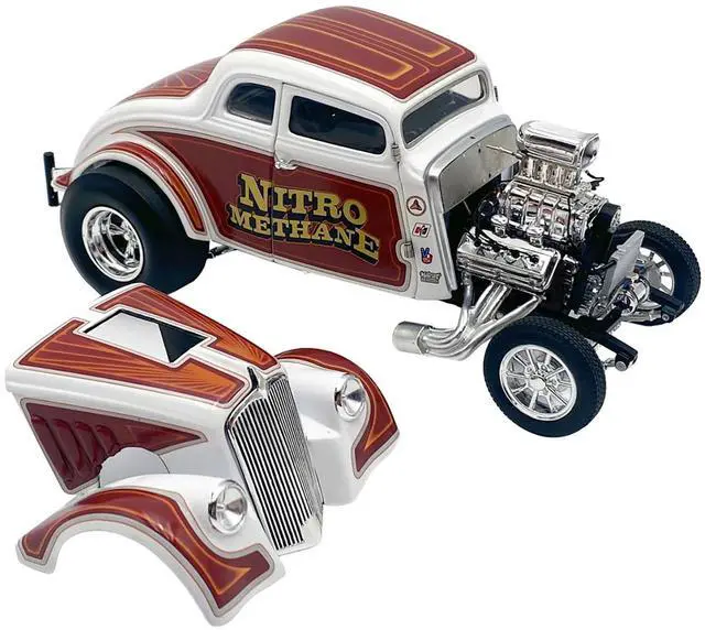 Alt view image 2 of 6 - 1933 Gasser "Nitro Methane" White and Brown Limited Edition to 348 pieces Worldwide 1/18 Diecast Model Car by ACME