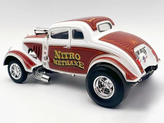 Alt view image 5 of 6 - 1933 Gasser "Nitro Methane" White and Brown Limited Edition to 348 pieces Worldwide 1/18 Diecast Model Car by ACME