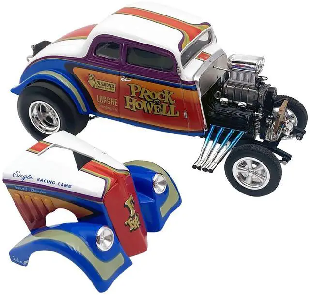 Alt view image 2 of 6 - 1933 Gasser "Prock & Howell - F Troop" Blue and White with Stripes Limited Edition to 348 pieces 1/18 Diecast Model Car by ACME