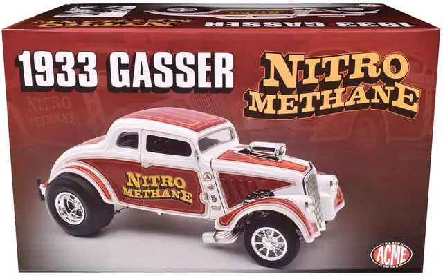 Alt view image 6 of 6 - 1933 Gasser "Nitro Methane" White and Brown Limited Edition to 348 pieces Worldwide 1/18 Diecast Model Car by ACME