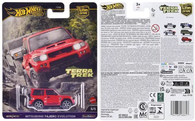 Alt view image 3 of 3 - Mitsubishi Pajero Evolution RHD (Right Hand Drive) Red "Terra Trek" Series Diecast Model Car by Hot Wheels