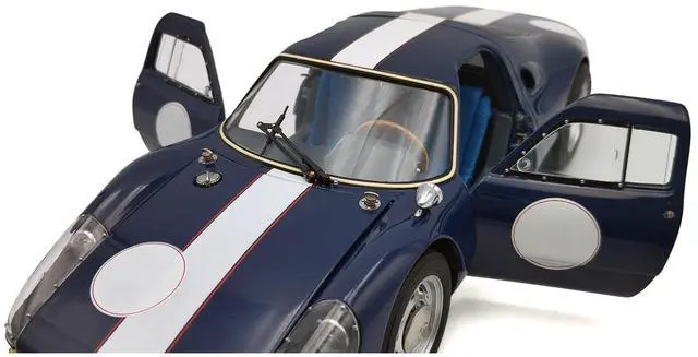 Alt view image 6 of 6 - Porsche 904 Carrera GTS Dark Blue with White Stripe "Bonhams Scottsdale Auction 2017" Limited Ed 1/18 Diecast Model Car by CMC