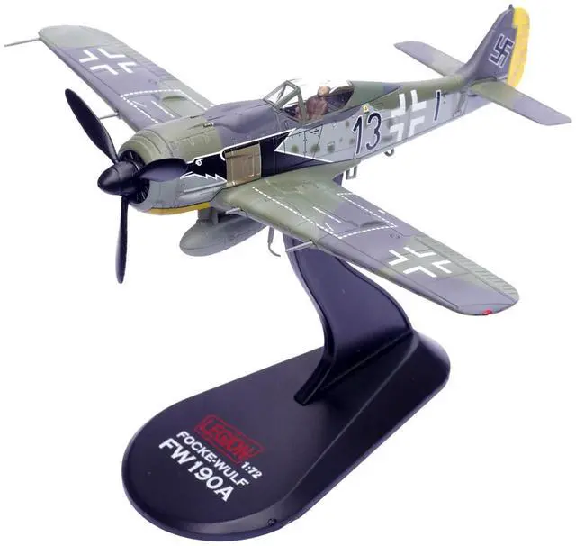 Alt view image 6 of 6 - Focke-Wulf Fw 190A Aircraft "Black 13, 8./JG 2 Richthofen, France" (1943) German Luftwaffe 1/72 Diecast Model by Legion