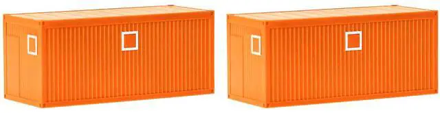 Alt view image 2 of 3 - Mobile Offices Orange Set of 2 pieces 1/87 (HO) Scale Plastic Model by Herpa