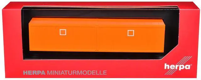 Alt view image 3 of 3 - Mobile Offices Orange Set of 2 pieces 1/87 (HO) Scale Plastic Model by Herpa