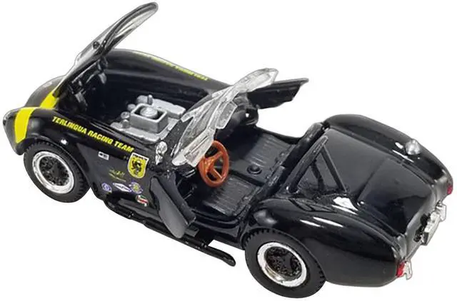 Alt view image 3 of 6 - Shelby Cobra 427 S/C "Terlingua Racing Team" Black with Yellow "Shelby Collectibles" Series 1/64 Diecast Model Car by ACME