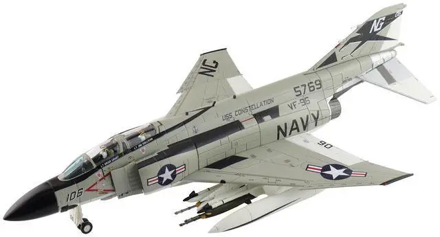 Alt view image 6 of 6 - McDonnell Douglas F-4J Phantom II Fighter-Bomber Aircraft "VF-96 Fighting Falcons" US Navy 1/72 Diecast Model by Hobby Master.