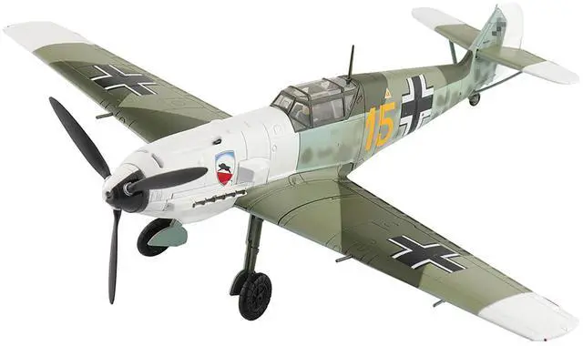 Alt view image 6 of 6 - Messerschmitt Bf 109E-3 Fighter Aircraft "Yellow 15, France" (1940) German Luftwaffe 1/48 Diecast Model by Hobby Master.