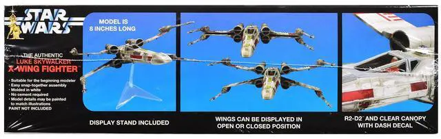 Alt view image 2 of 4 - Luke Skywalker X-Wing Fighter "Star Wars: A New Hope" (1977) Movie (Skill 2 Snap It) 1/63 Plastic Model Kit by MPC