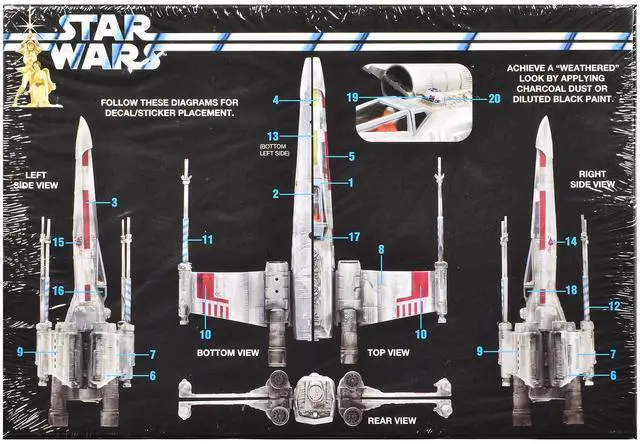 Alt view image 4 of 4 - Luke Skywalker X-Wing Fighter "Star Wars: A New Hope" (1977) Movie (Skill 2 Snap It) 1/63 Plastic Model Kit by MPC