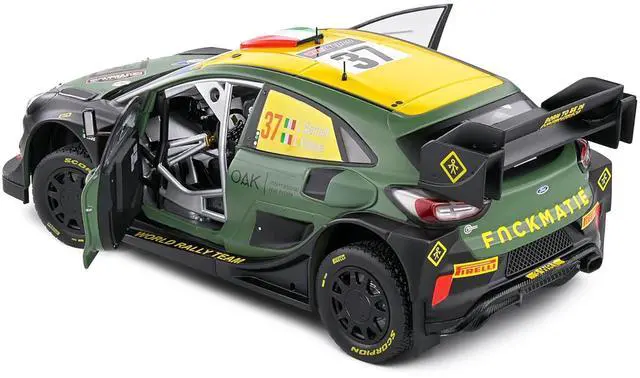 Alt view image 5 of 6 - Ford Puma Rally1 Hybrid #37 "Rally New Zealand" (2022) "Competition" 1/18 Diecast Model Car by Solido