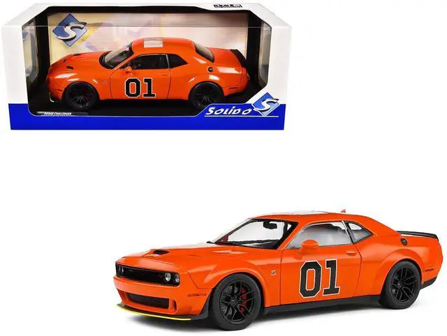 Main image of 2023 Dodge Challenger R/T Scat Pack Widebody #01 "Hazzard Tribute" Orange 1/18 Diecast Model Car by Solido
