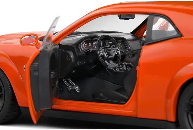 Alt view image 3 of 6 - 2023 Dodge Challenger R/T Scat Pack Widebody #01 "Hazzard Tribute" Orange 1/18 Diecast Model Car by Solido