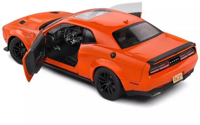 Alt view image 5 of 6 - 2023 Dodge Challenger R/T Scat Pack Widebody #01 "Hazzard Tribute" Orange 1/18 Diecast Model Car by Solido