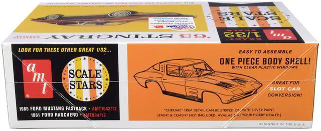 Alt view image 2 of 4 - Skill 2 Model Kit 1963 Chevrolet Corvette Stingray Hardtop "Scale Stars" 1/32 Scale Model by AMT