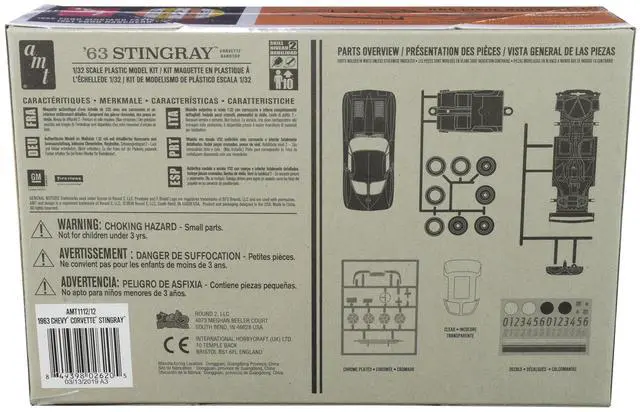 Alt view image 4 of 4 - Skill 2 Model Kit 1963 Chevrolet Corvette Stingray Hardtop "Scale Stars" 1/32 Scale Model by AMT