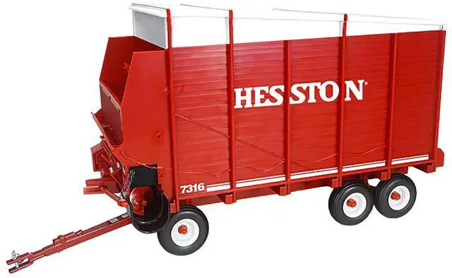 Alt view image 2 of 2 - Hesston 7316 Forage Wagon Red and White 1/16 Diecast Model by SpecCast