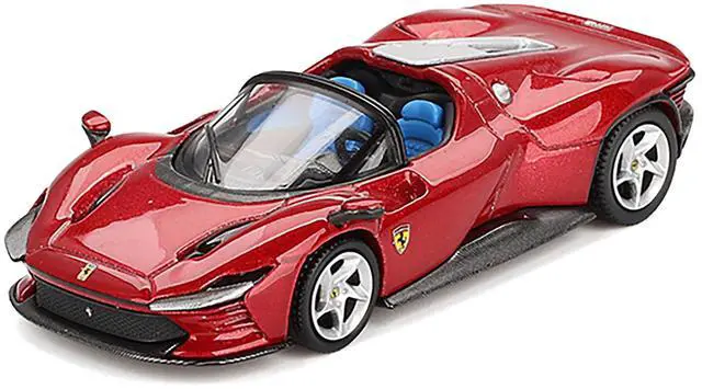 Alt view image 2 of 6 - Ferrari Daytona SP3 Rosso Imola Red with Blue Interior 1/64 Diecast Model Car by BBR