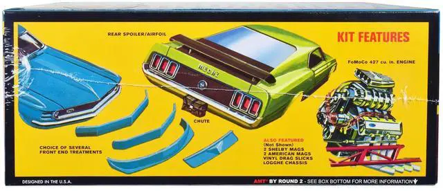 Alt view image 2 of 4 - Skill 3 Model Kit 1970 Ford Mustang Funny Car "Mach Won" 1/25 Scale Model by AMT