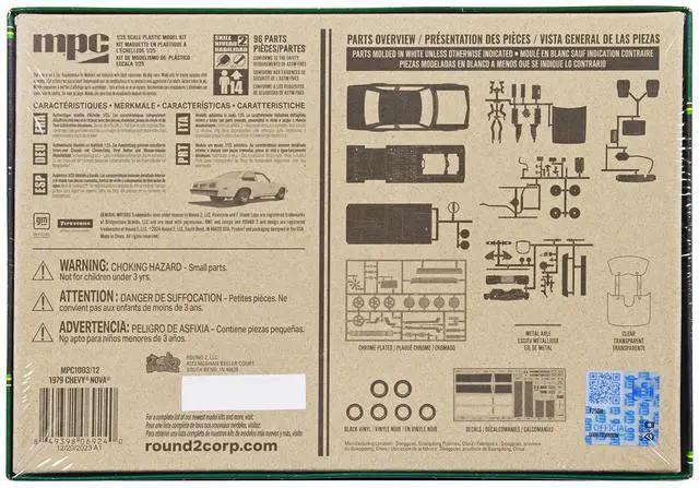 Alt view image 4 of 4 - Skill 2 Model Kit 1979 Chevrolet Nova 2-in-1 Kit 1/25 Scale Model by MPC