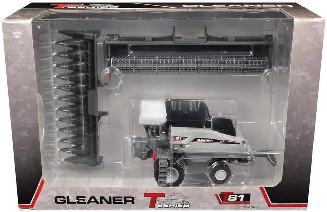 Main image of Gleaner T81 Combine with Grain Head and 12 Row Corn Head Gray 1/64 Diecast Model by SpecCast