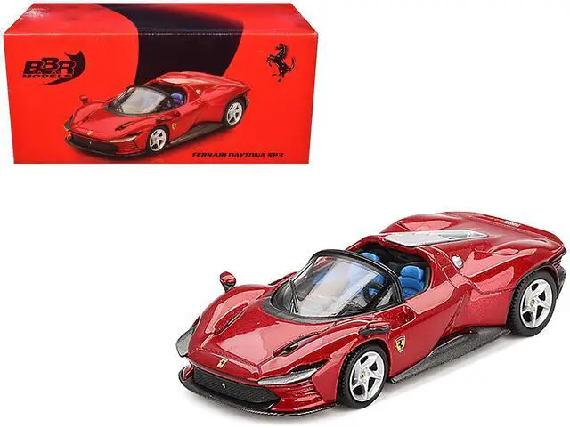 Main image of Ferrari Daytona SP3 Rosso Imola Red with Blue Interior 1/64 Diecast Model Car by BBR