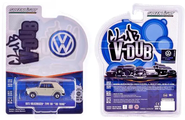 Alt view image 3 of 3 - 1973 Volkswagen Type 181 "The Thing" Beige with Tan Soft Top "Club Vee-Dub" Series 20 1/64 Diecast Model by Greenlight