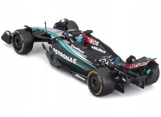Alt view image 3 of 6 - Mercedes-AMG F1 W15 E Performance #63 "Petronas" F1 World Championship 2024 with/Figure & Case 1/43 Diecast Model Car by Bburago