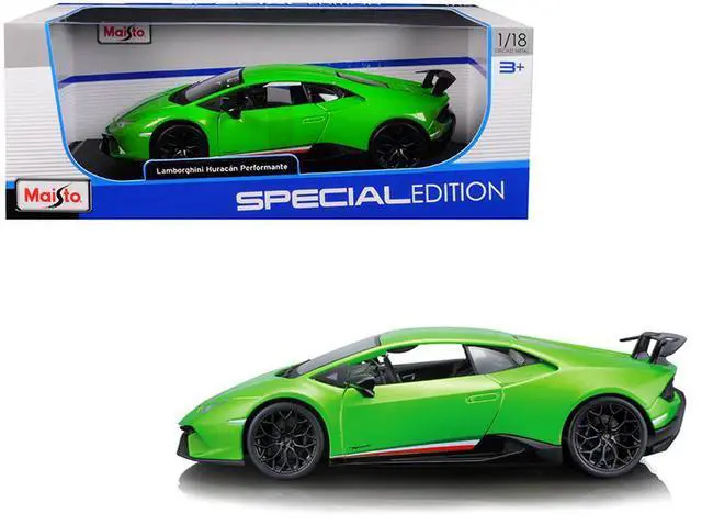 Alt view image 7 of 7 - Lamborghini Huracan Performante Metallic Green 1/18 Diecast Model Car by Maisto
