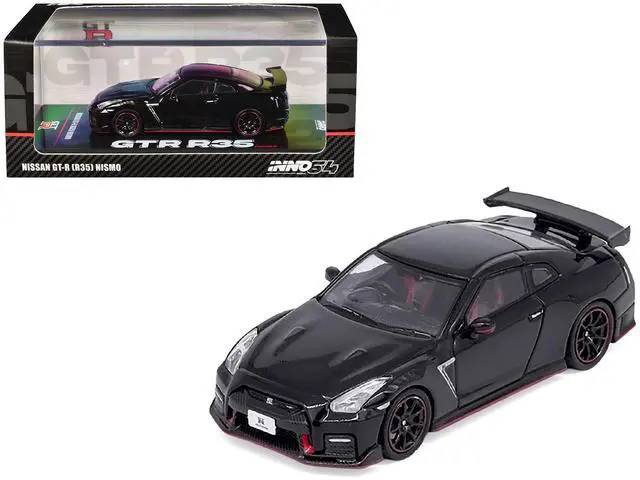 Main image of Nissan GT-R (R35) Nismo RHD (Right Hand Drive) Nismo Black with Carbon Hood and Top 1/64 Diecast Model Car by Inno Models