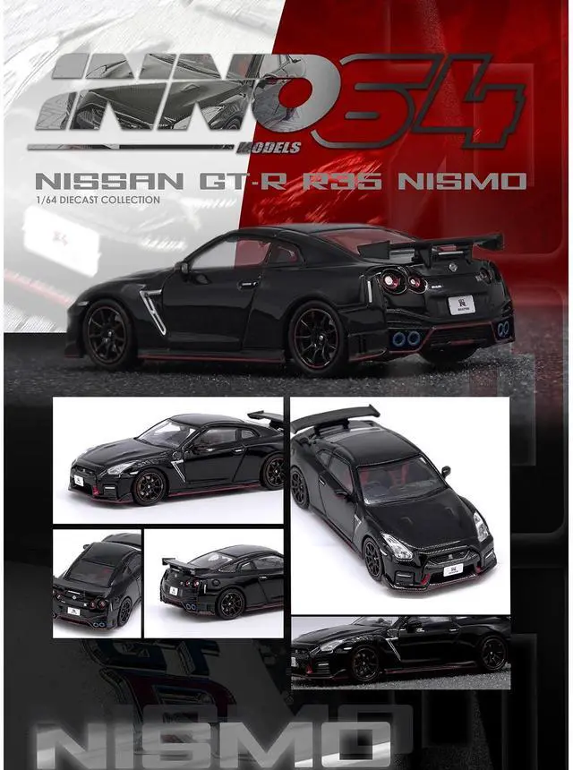 Alt view image 4 of 6 - Nissan GT-R (R35) Nismo RHD (Right Hand Drive) Nismo Black with Carbon Hood and Top 1/64 Diecast Model Car by Inno Models