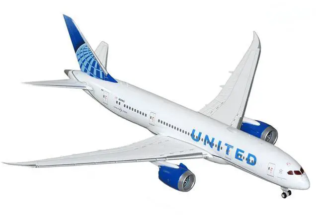 Alt view image 2 of 3 - Boeing 787-8 Commercial Aircraft "United Airlines" (N26902) White with Blue Tail 1/400 Diecast Model by GeminiJets