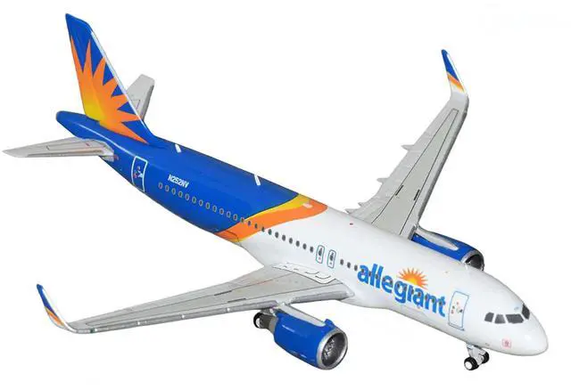 Alt view image 2 of 3 - Airbus A320 Commercial Aircraft "Allegiant Air" (N252NV) Blue and White with Stripes 1/400 Diecast Model by GeminiJets