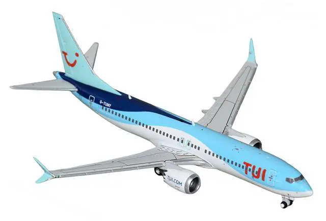Alt view image 2 of 3 - Boeing 737 MAX 8 Commercial Aircraft "TUI Airways" (G-TUMY) Blue and White 1/400 Diecast Model by GeminiJets