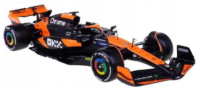 Alt view image 3 of 6 - McLaren MCL38 #81 Oscar Piastri "OKX" Formula One F1 "Miami GP" (2024) w/Figure 1/24 Diecast Model Car by Bburago